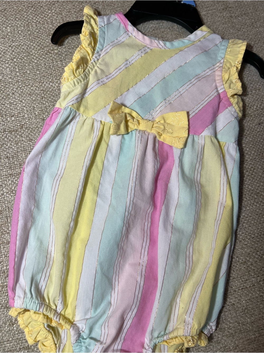 Penelope Mack Yellow Pink Blue Striped Baby One-Piece Bodysuit